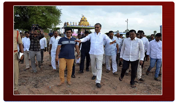 సీఎం కేసీఆర్ సొంత గ్రామం పర్యటన ఏర్పాట్లపై హరీశ్రావు పరిశీలన