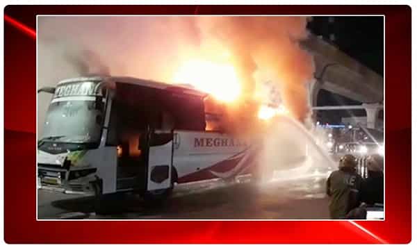 మేఘన ట్రావెల్స్ బస్సులో మంటలు