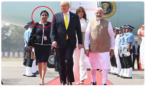 Namaste Trump: ట్రంప్ దంపతుల వెంట భారత సంతతి మహిళ.. ఎవరో తెలిస్తే షాక్ అవ్వాల్సిందే.!
