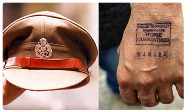 Police shock హోమ్ క్వారెంటైన్ వ్యక్తికి పోలీసులు షాక్