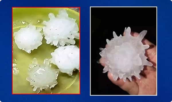 అద్భుతం.. కరోనా వైరస్ రూపంతో వడగళ్ల వాన..!