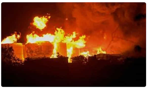 రాజధాని మోటార్ స్పేర్స్ లో భారీ అగ్నిప్రమాదం