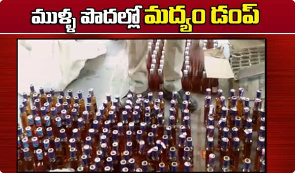 బ్రేకింగ్: ముళ్ల పొదల్లో మద్యం డంప్
