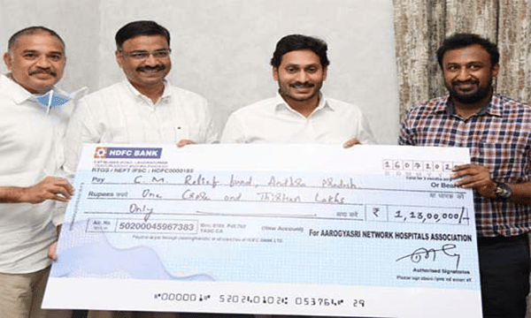ఏపీ సీఎం సహాయ నిధికి రూ. కోటీ 13లక్షల విరాళం