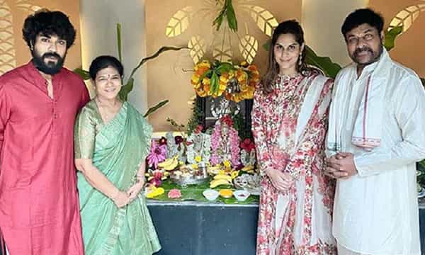 మెగాస్టార్ ఇంట్లో గణనాథుడికి భారీ పూజలు