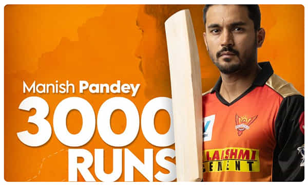 IPL 2020 : మూడు వేల పరుగులు క్లబ్లో చేరిన మనీశ్ పాండే