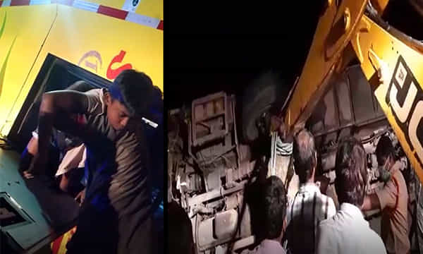 ఫిరంగిపురం దగ్గర 20 మందితో కూడిన బస్సు బోల్తా
