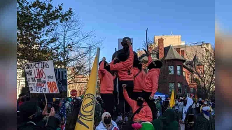 వ్యవసాయ చట్టాలకు వ్యతిరేకంగా అమెరికాలో నిరసనలు.. జాతిపిత గాంధీ విగ్రహం ధ్వంసం.. ఖలిస్థానీ మద్దతుదారుల దుశ్చర్య..