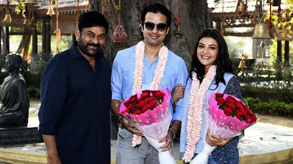 మెగాస్టార్ చిరంజీవిని కలిసిన కాజల్ అగర్వాల్ దంపతులు.. ఆచార్య సినిమా షూటింగ్లో సందడి