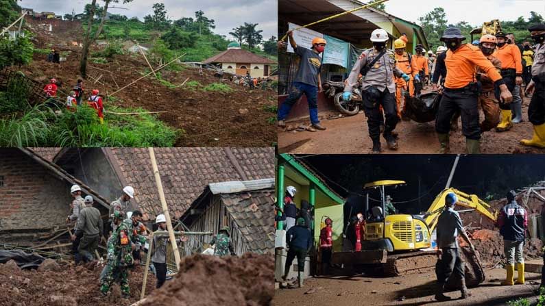 Landslides In Indonesia: ఇండోనేషియాలో భారీ వర్షాలు.. విరిగిపడిన కొండచరియలు.. 12 మంది మృతి