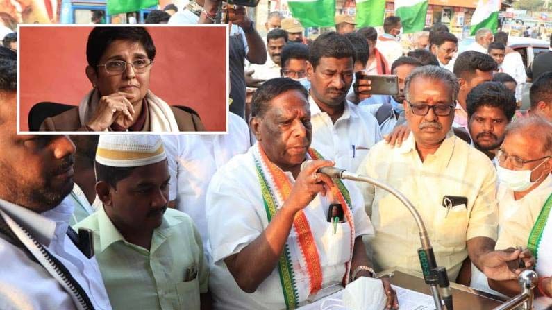 Pondy CM Leads : పుదుచ్చేరిలో లెఫ్టినెంట్‌ గవర్నర్‌ కిరణ్‌బేడీకి వ్యతిరేకంగా కాంగ్రెస్‌ ఆందోళనలు