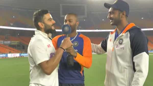 India vs England: భారత్-ఇంగ్లండ్ థర్డ్ టెస్ట్ మ్యాచ్లో ఆసక్తికర సన్నివేశం.. అక్సర్ పటేల్ను ఇంటర్వ్యూ చేసిన హార్దిక్ పాండ్య.. మధ్యలో కోహ్లీ వచ్చి..
