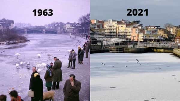 Thames River Freeze: ఇంగ్లాండ్ను వణికిస్తున్న చలిగాలులు .. 60 ఏళ్ల తర్వాత తొలిసారిగా గడ్డకట్టిన థేమ్స్ నది