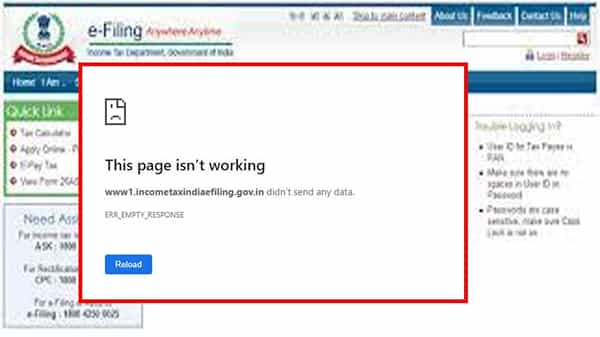 Income Tax Website Crashes: ఇన్కం టాక్స్ వెబ్సైట్ క్రాష్ అయ్యింది..! దేశ వ్యాప్తంగా కాసేపు హై టెన్షన్...! ఎందుకంటే..!