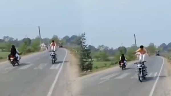 Viral Video: బైక్పై ప్రమాదకర స్టంట్.. రెప్పపాటులో గాలిలోకి దూకి.. చివరికి అలా.!