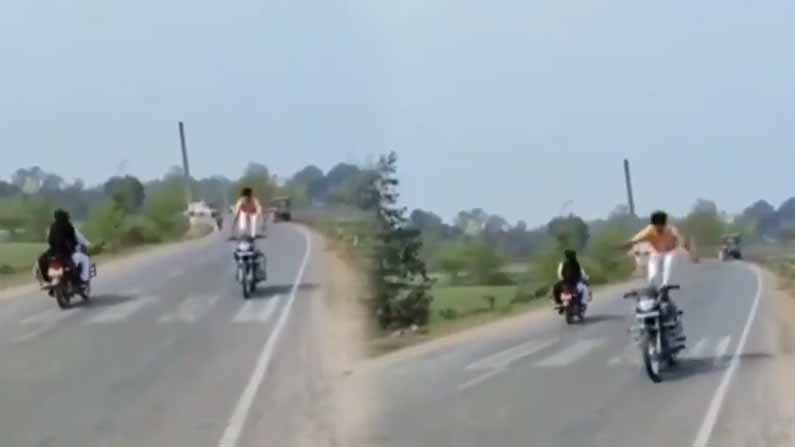 Viral Video: బైక్పై ప్రమాదకర స్టంట్.. రెప్పపాటులో గాలిలోకి దూకి.. చివరికి అలా.!