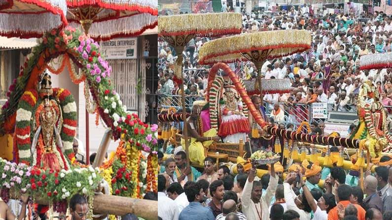  శ్రీవారి బ్రహ్మోత్సవాల్లో ఉపయోగిస్తున్న గరుడ, గజ, ముత్యపు పందిరితో పాటు సర్వభూపాల, అశ్వ, సూర్యప్రభ, చంద్రప్రభ వాహనాలను మైసూరు మహారాజులే ఇచ్చారు. బ్రహ్మోత్సవాల్లోని ఐదవ రోజు ఉదయం శీవారు పల్లకీలో ఊరేగుతారు.. ఈ పల్లకిని మైసూరు మహారాజు ప్రత్యేకంగా ఏనుగు దంతాలతో తయారు చేయించారు. 