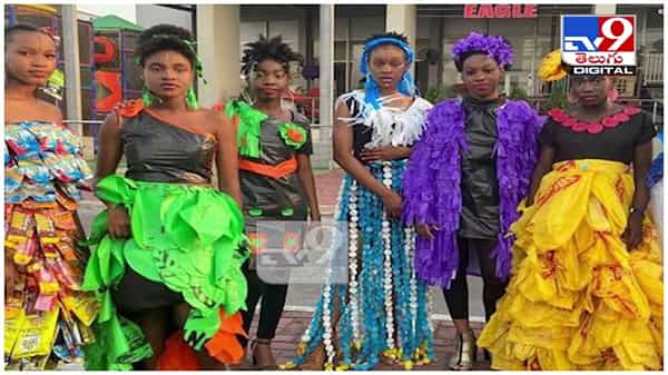 Nigeria: వాడి పడేసిన ప్లాస్టిక్ వ్యర్థాలతో డ్రెస్సులు....!! ట్రాషన్ షో అదుర్స్... ( వీడియో )
