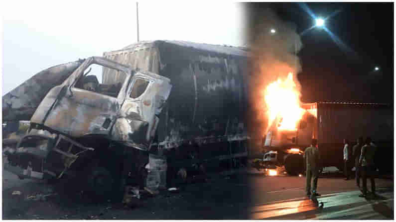 ORR Accident: ఓఆర్ఆర్‌పై ఘోర ప్రమాదం.. అగ్నికి ఆహుతైన డ్రైవర్, క్లీనర్