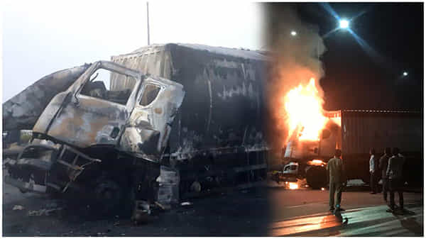 ORR Accident: ఓఆర్ఆర్పై ఘోర ప్రమాదం.. అగ్నికి ఆహుతైన డ్రైవర్, క్లీనర్