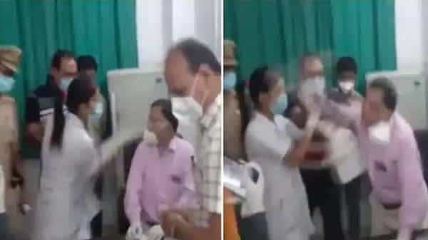 Watch Video: ఆసుపత్రిలో రగడ.. పోలీసుల ముందే కొట్టుకున్న నర్సు, డాక్టర్.. వీడియో వైరల్..