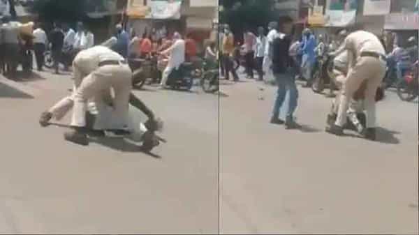 కరోనా నిబంధనల నెపంతో పోలీసుల దాష్టీకం.. మాస్క్ సరిగా పెట్టుకోలేదని.. ఆటో డ్రైవర్పై దాడి.. వైరల్గా మారిన దృశ్యాలు