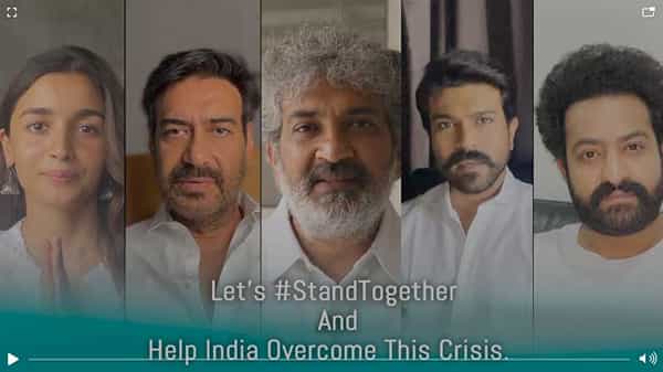 RRR : దయచేసి మాస్క్, శానిటైజర్ వాడండి భౌతిక దూరాన్ని పాటించండి.. ఆర్ఆర్ఆర్ టీమ్ విజ్ఞప్తి..