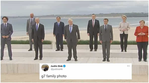 G7 Family Photo: ఫ్యామిలీ ఫోటో.......జీ-7 దేశాల అధినేతలకు మాస్కులేవీ ...? ఇంటర్నెట్ లో మీమ్ ల వెల్లువ !