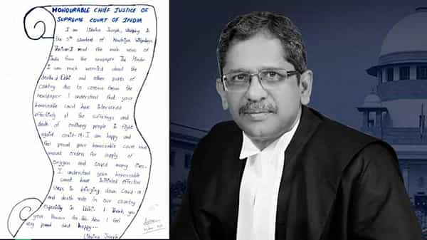 CJI NV Ramana: భారత ప్రధాన న్యాయమూర్తి ఎన్వీ రమణకు ఐదో తరగతి విద్యార్థిని లేఖ.. స్పందించిన సీజేఐ