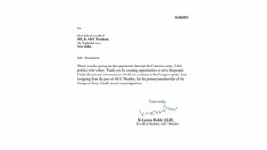 K.laxma Reddy (klr) Resignation Letter