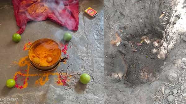 Treasure Hunt: మంచిర్యాలలో గుప్త నిధుల కలకలం.. విచిత్రంగా పసుపు, కుంకుమతో ముగ్గు వేసి
