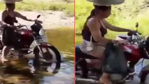 Viral Video: ఓ మహిళ బైక్ నడుపుతున్న వీడియోను చూస్తే ఆశ్యర్యపోతారు.. సోషల్ మీడియాలో వైరల్