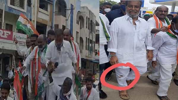 Damodara Rajanarsimha: కాంగ్రెస్ పార్టీ నిరసన ప్రదర్శనలో అపశృతి.. ఎడ్లబండిపై నుంచి కిందపడ్డ మాజీ డిఫ్యూటీ సీఎం