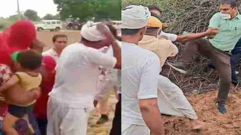 Farmers: రాజస్థాన్‌లో రైతును తన్ని, కూతుర్ని ఈడ్చుకెళ్లిన అధికారి.. వీడియో వైరల్‌ అవడంతో మారిన సీన్..