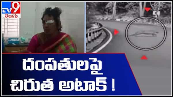 దంపతులపై చిరుత దాడి..ద్విచక్రవాహనం కొంత దూరం వెంబడించిన తరువాత ఎం జరిగింది..?(వీడియో):Leopard attack Video.