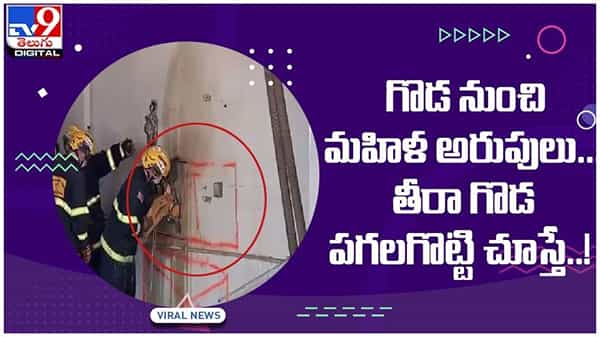 Viral Video: గోడ నుంచి మహిళ అరుపులు.. తీరా చూసి ఖంగుతిన్న అధికారులు..!! వీడియో