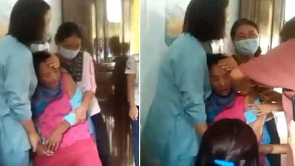 Viral Video: వ్యాక్సినేషన్ కేంద్రంలో మహిళ రచ్చో.. రచ్చ.. ఇంజక్షన్ చూసి భయంతో హంగామా.. వీడియో వైరల్