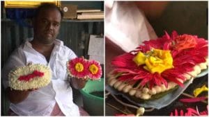 Flower Mask: ఓ వ్యాపారి వినూత్న ఆలోచన... బతకాలంటే మూతికి బట్టకట్టాల్సిందే అంటూ పూలతో మాస్కుల తయారీ ఎక్కడంటే