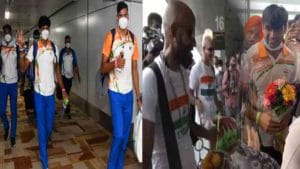 Grand Welcome: టోక్యో ఒలింపిక్స్‌ పతక విజేతలకు గ్రాండ్ వెల్‌కమ్.. ఢిల్లీ ఎయిర్‌పోర్ట్‌లో అంబరాన్నంటిన సంబరాలు
