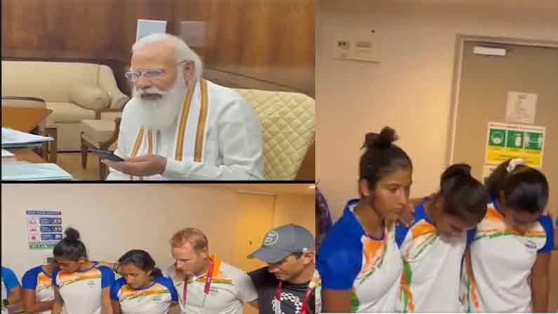 Hockey Womens Modi: తీవ్ర భావోద్వేగానికి గురైన ఇండియన్‌ హాకీ ఉమెన్‌ ప్లేయర్స్‌.. ఓదార్చిన ప్రధాని మోదీ..