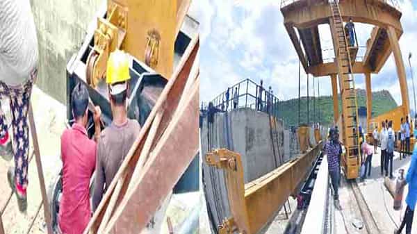 Pulichintala: పులిచింతల క్రస్ట్ గేటు స్థానంలో స్టాప్ లాగ్ ఏర్పాటు.. యుద్ధప్రాతిపదికన పునరుద్ధరణ పనులు