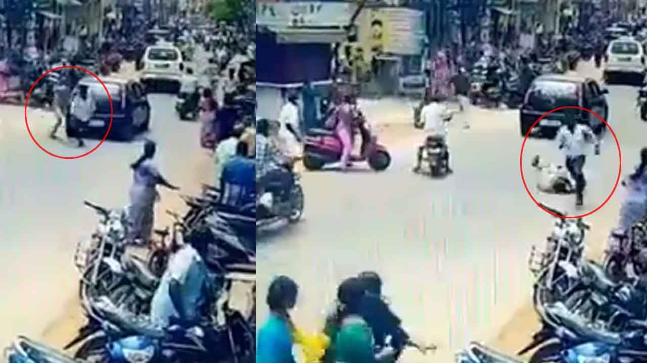 Viral Video: సినిమాలను తలదన్నే ఛేజింగ్  సీన్‌.. దొంగను పట్టుకునేందుకు పోలీస్‌ పరుగులు