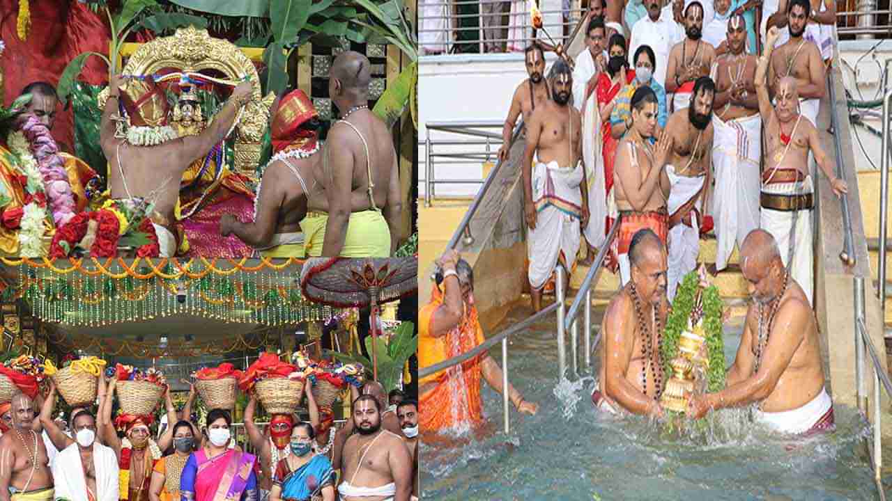 Tirumala: తిరుమలలో అనంత పద్మనాభవ్రతం సందర్భంగా చక్రస్నానం.. పాలు,పెరుగు, తేనె, కొబ్బరినీళ్లు, ప‌సుపు, చంద‌నంతో అభిషేకం