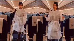 Manike Mage Hithe Song: ఆకాశవీధిలో మాణికే సాంగ్ హవా.. ఎయిర్‏హోస్టెస్ డ్యాన్స్‏కు ఎవ్వరైనా ఫిదా అవ్వాల్సిందే..