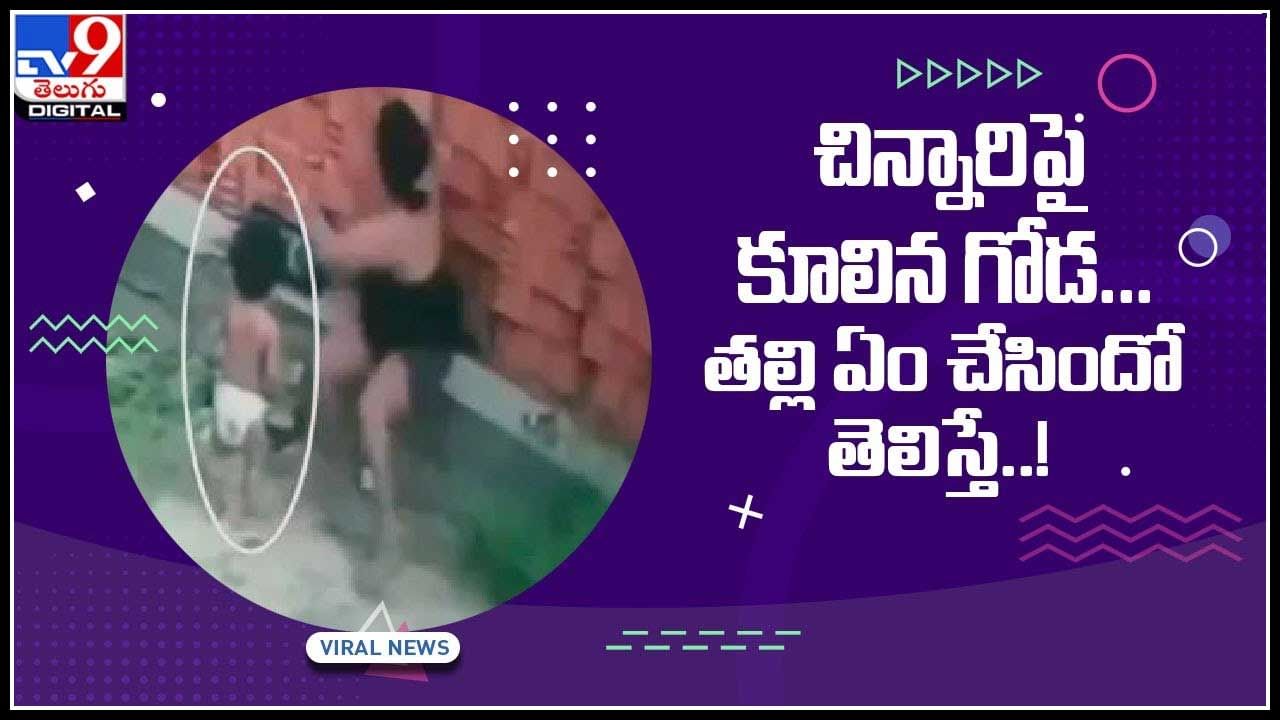 Wall collapsed Video: చిన్నారిపై కూలిన గోడ... తల్లి ఏం చేసిందో తెలిస్తే షాక్..!(వైరల్ వీడియో)