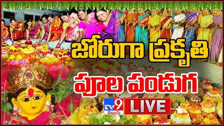 Bathukamma Celebrations: జోరుగా ప్రకృతి పూల పండుగ.. బతుకమ్మ వేడుకలు.. లైవ్ వీడియో Bathukamma Celebrations: జోరుగా ప్రకృతి పూల పండుగ.. బతుకమ్మ వేడుకలు.. లైవ్ వీడియో