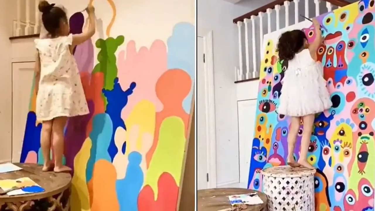 Viral Video: ఐదేళ్ల చిన్నారి అమేజింగ్ ఆర్ట్.. పాపకు మంచి ఫ్యూచర్ ఉందంటోన్న నెటిజన్లు..