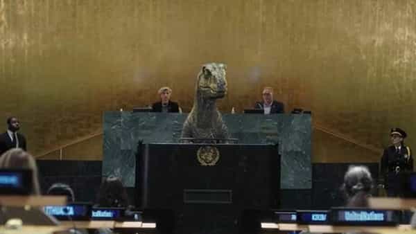 Dinosaur Speech: ఇప్పటికైనా మారండి.. లేకపోతే మాలాగే అంతరించిపోతారు.. యూఎన్ సదస్సులో డైనోసార్ ఉద్భోద.. Viral Video