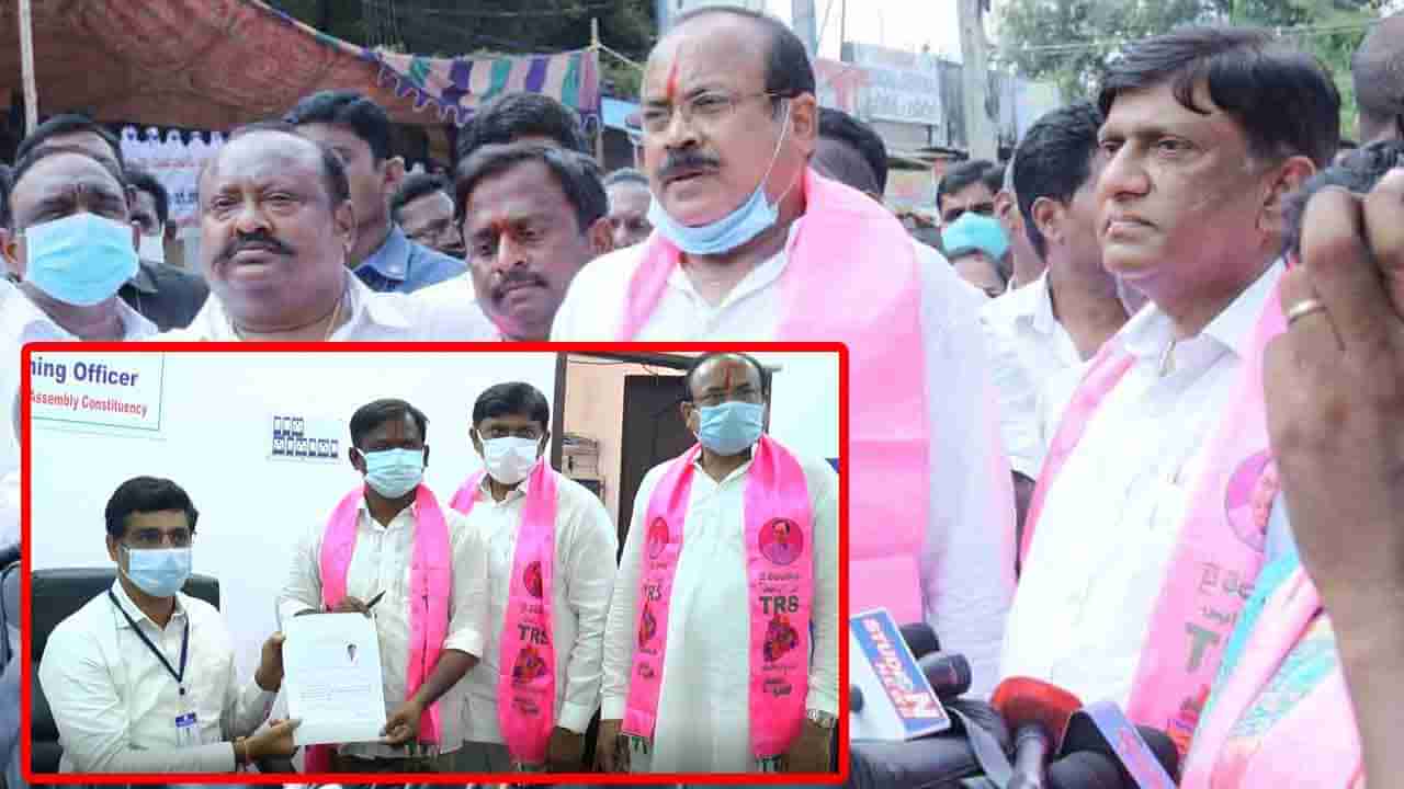 Huzurabad by Poll: కేసీఆర్ బొమ్మతోనే గెలుస్తాం.. అభివృద్ధి ఏంటో చూపిస్తాంః టీఆర్ఎస్.. తొలిరోజే గెల్లు శ్రీను నామినేషన్