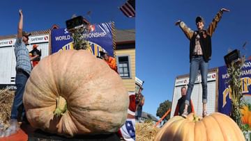 Largest Pumpkin: రైతుకి లక్షలార్జించిన భారీ గుమ్మడి కాయ..ప్రపంచంలో రెండో పెద్ద గుమ్మడికాయగా రికార్డ్